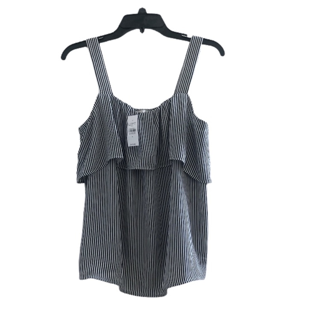 Loft Outlet Striped Sleeveless Shirt Small